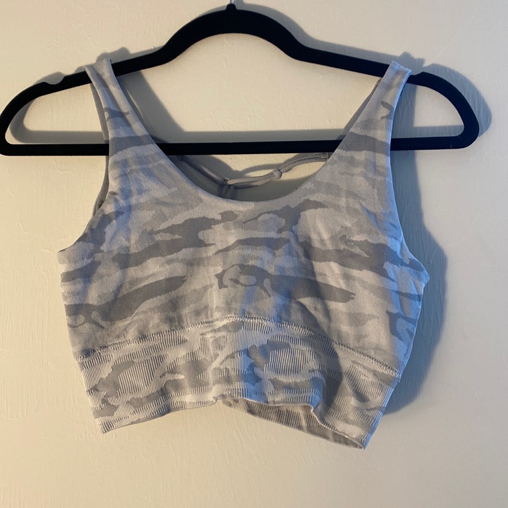 Grey camo sport bra